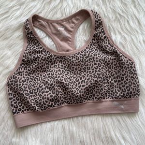 Puma Leopard Brown and Black neutral seamless Sports Bra Medium